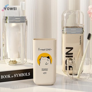 Yowei Hoạt Hình Dễ Thương Bàn Chải Đánh Răng Cốc Du Lịch Bàn Chải Đánh Răng Giá Đỡ Đơn Giản Di Động Cốc Nước súc Miệng Cho Doanh Nhân Chuyến Đi Nhà Cắm Trại VN