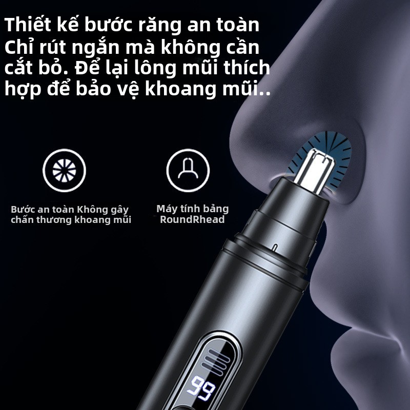 Máy tỉa lông mũi điện cầm tay cho nam và nữ, máy cạo lông mũi sử dụng tại nhà, kéo tẩy lông mũi Type-C