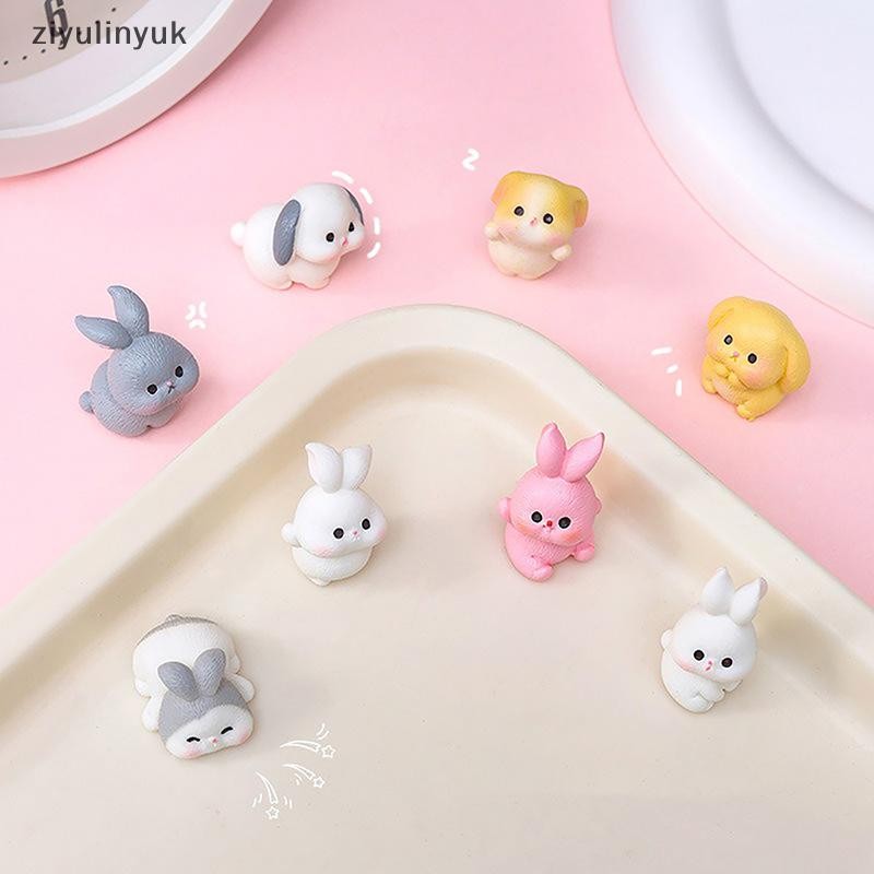 Ziyulinyuk Hình Thu Nhỏ Dễ Thương Micro Phong Cảnh Nhựa Đồ Trang Trí Trang Trí Nhà Cửa Động Vật Thỏ Phòng Trang Trí Bàn Làm Việc Quà Tặng EN