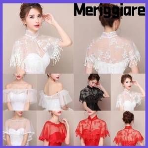 MERIGGIARE Khăn choàng cô dâu nữ Khăn choàng vải tuyn Áo choàng mềm Phụ kiện đám cưới Áo choàng cưới