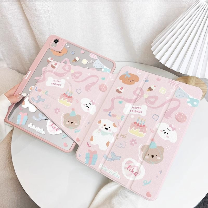 Ốp lưng máy tính bảng xoay 360 độ cho iPad gen9 10.2 thế hệ10th gen6 air3 2018pro air5 10.9 gen7 air1 2 gen8 air4 2024air6 11inch gen5 2022pro11 mini6 Vỏ bảo vệ mèo hoạt hình