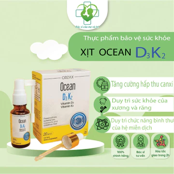[Chính Hãng] Vitamin OCEAN D3K2 - Bổ sung vitamin D3, K2 dạng xịt và nhỏ giọt cho bé