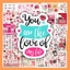 Hộp 50 Miếng Dán Sticker LOVE YOU Chống Thấm Nước Đa Năng Dùng Trang Trí Vali, Laptop, Tủ Lạnh NSX Gì Cũng In