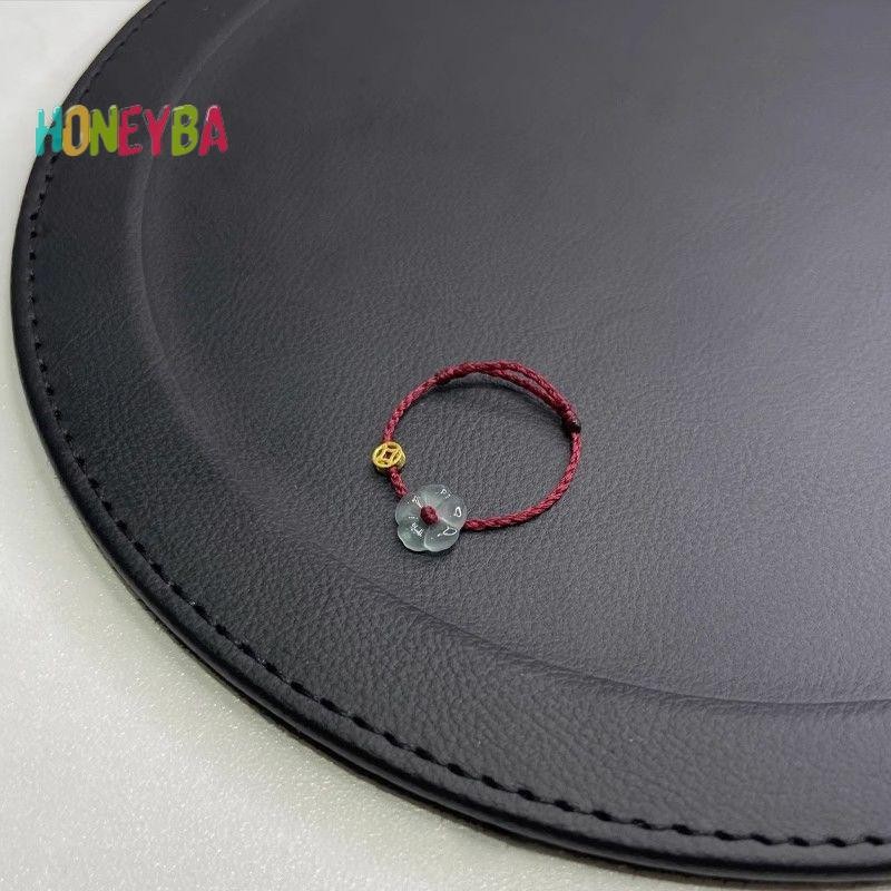 < Honeyba > Nhẫn dệt đồng xu hoa tối giản cao cấp Hình học xoắn rỗng Nhẫn dành cho nữ Trang sức đám cưới Quà tặng