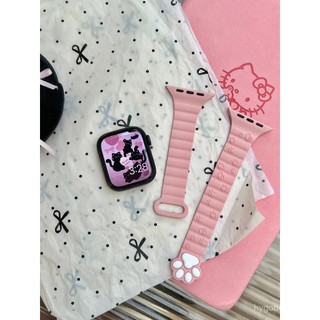Gentle and Cute Cat Claw Magnetic Silicone Strap for Apple Watch Ultra 46/44/40/49/45/41/42/38/45mm iWatch Series Ultra/10/9/8/7/6/5/4/3/2/1