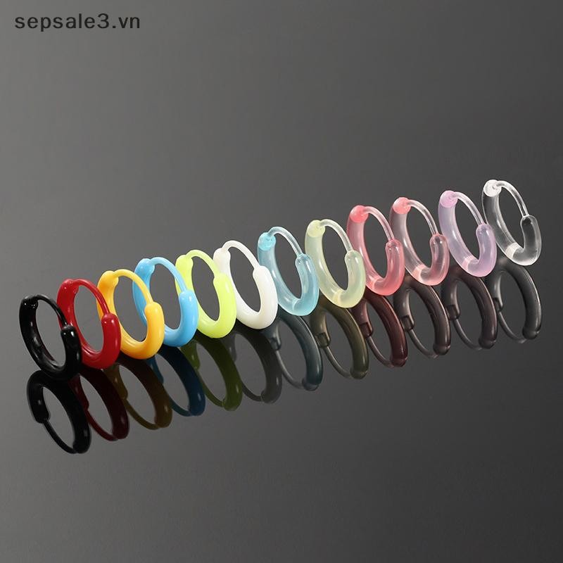 # Sepsale # 10 Chiếc Bông Tai Vòng Nhựa Nhiều Màu Sắc Bông Tai Nhỏ Dễ Thương Cho Nữ Bé Gái Khóa Tai Đa Năng Đơn Giản Phụ Kiện Trang Sức Quà Tặng.