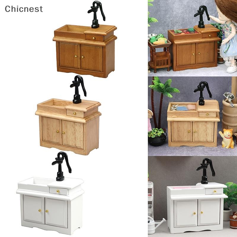 [Chc] 1: 12 Nhà Búp Bê Thu Nhỏ Bồn Rửa Phòng Tắm Tủ Bếp Chậu Rửa Ngăn Kéo Đồ Nội Thất Mô Hình Trang Trí Nhà Búp Bê Phụ Kiện [VN]
