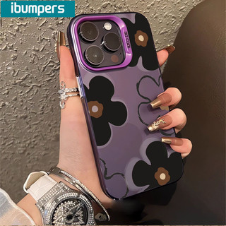 ibumpers Ốp Lưng IPhone Đơn Giản Đẹp Họa Tiết Hoa Đen Ốp Điện Thoại IMD Cứng Trơn Chống Bẩn Chống Sốc Cho IPhone 16 15 14 12 13 11 Pro Max