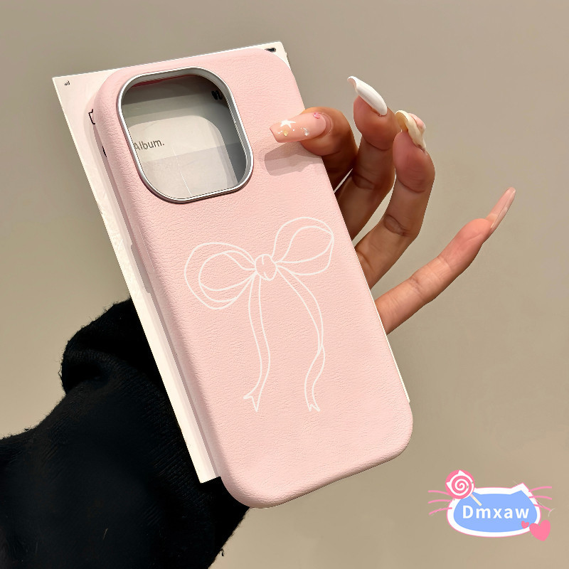INS Style Vỏ Nơ Đơn Giản Cho OPPO Reno 15 Pro Mini 15C 15F FS 14F 14 13F 13 Pro Max 5G 4G Vỏ Da Sang Trọng Vỏ Điện Thoại Mềm Chống Sjock