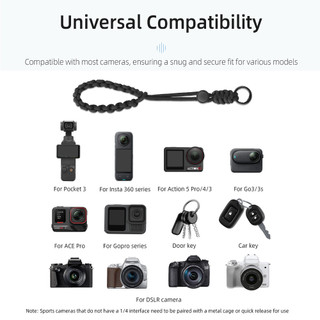 Dành cho DJI OSMO POCKET 4 / 3 / Action 5 Pro Dây cầm tay Insta360 X5 / X4 Dây chống mất Dây đeo cổ tay Phụ kiện máy ảnh thể thao