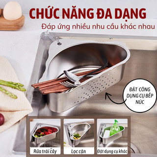 Khay Lọc Rác Bồn Rửa Chén Bunnies House INOX 304, Rổ Ngăn Tắc Tiện Lợi Chống Gỉ