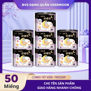 [Combo 50 pcs] Băng vệ sinh quần/ tã bỉm quần Veermoon cho mẹ sau sinh chống tràn ban đêm túi 5 miếng ạ size M/L/XL
