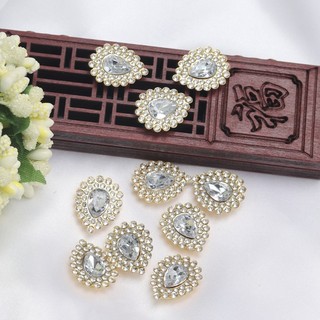 16 * 20mm Màu Hỗn Hợp Hai Lớp Trái Tim Hướng Dương Kim Cương Mắt Ngựa Kim Cương Bông Tuyết Trái Tim Giọt Nước Kim Cương Đáy Phẳng Kim Cương Handmade Tự Làm Chất Liệu