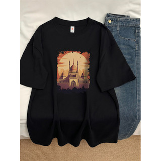 2025 Mới Phong Cách Hàn Quốc Mới 100% Cotton Unisex Tay Ngắn Oversize Áo In Hình Nam Plus Size 5XL Tee Rời Nữ Cổ Tròn Áo