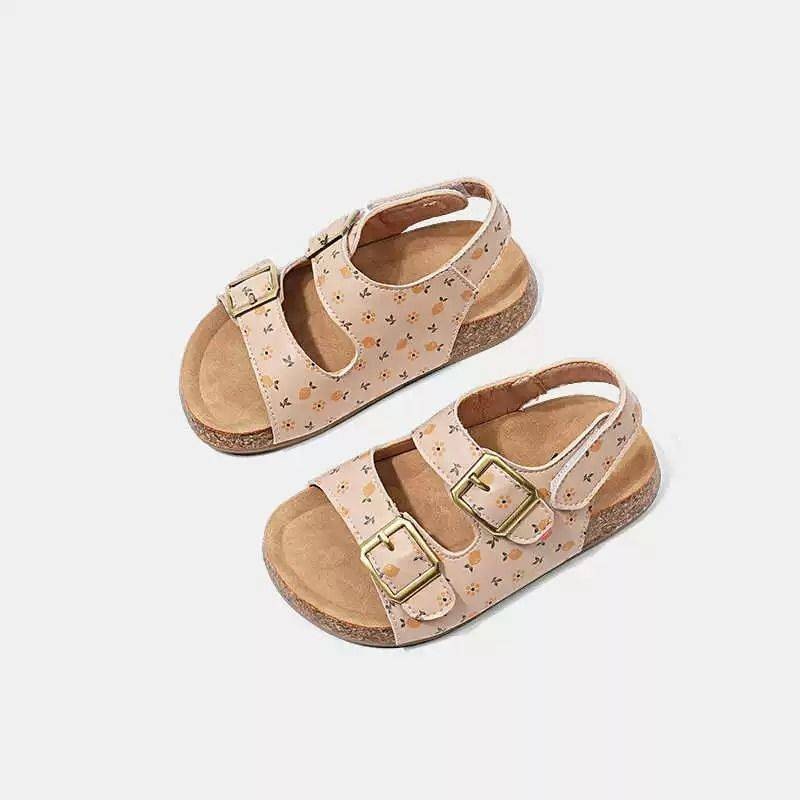 2025 Bé Gái Birkenstock Dép Mở Mũi Mùa Hè Phong Cách Mới Vừa Lớn Trẻ Em Đế Mềm Bé Gái Giày Đi Biển Cho Bé