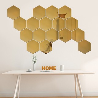 24 Miếng Dán Gương Lục Giác 3D Đề Can Dán Tường Tự Dính, Gạch Khảm Acrylic Trang Trí Nhà, DIY Có Thể Tháo Rời Phòng Ngủ / Tủ Quần Áo Trang Trí
