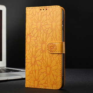 Thanh Lịch Hoa Cúc Flip Cover Ốp Lưng Điện Thoại Samsung Galaxy A06 A14 A15 A16 A26 A35 A36 A54 A55 A56 Phong Cách Sách Da PU Ví Đựng Thẻ Dây Đeo