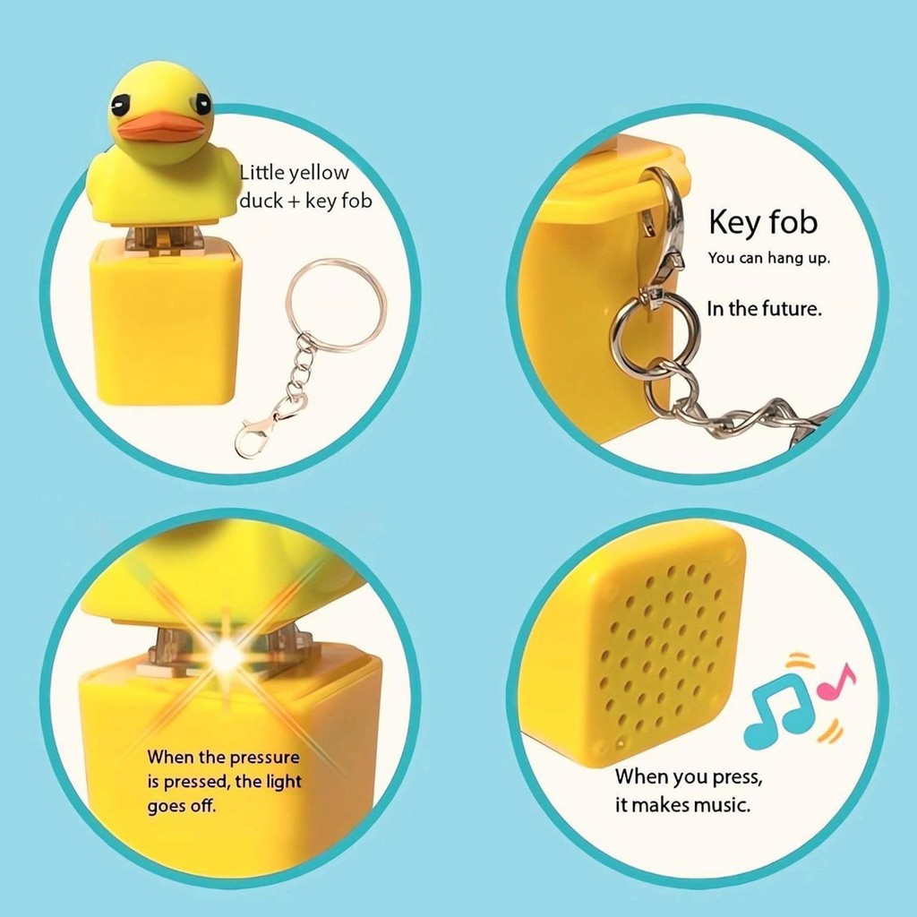 That Quacks Quacking duck Fidg- Móc khóa âm thanh giải nén vịt màu vàng nhỏ wipqsvn