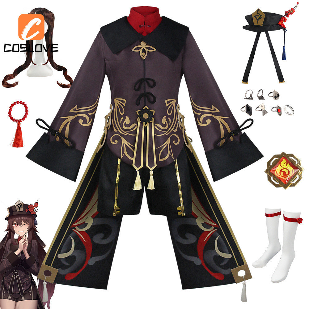 Anime Trò Chơi Genshin Tác Động Hutao Cosplay Trọn Bộ Trang Phục Phù Hợp Với Người Phụ Nữ Cổ Điển Trò Chơi Da Đảng Biểu Diễn Trang Phục Đồng Phục