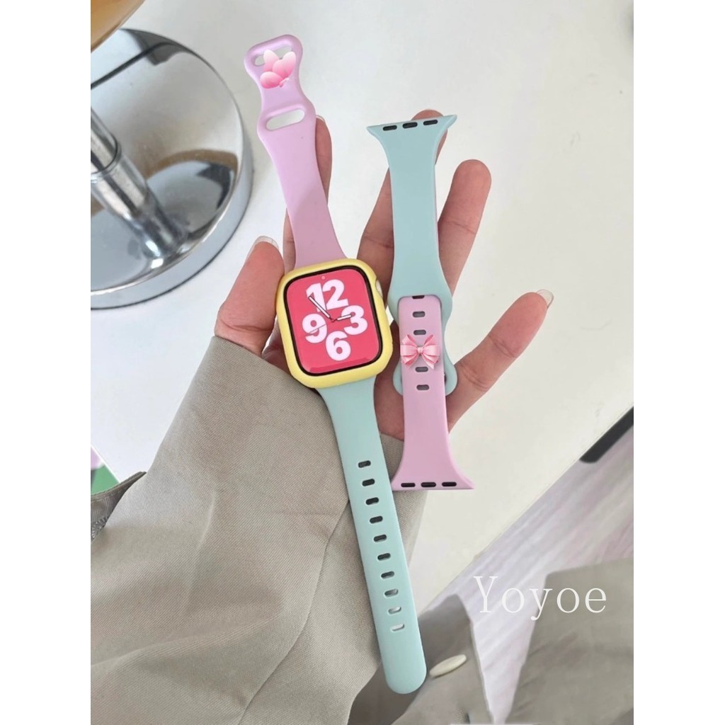 Ốp lưng màu kẹo S11 + Dây đeo S11 mềm cho Apple Watch 11 10 46MM 9 Ultra 2 49mm 44mm 40mm 45mm 41mm Band 42mm 38mm Vòng tay silicon cho iwatch Series 3 4 5 Se 6 7 8 Cover