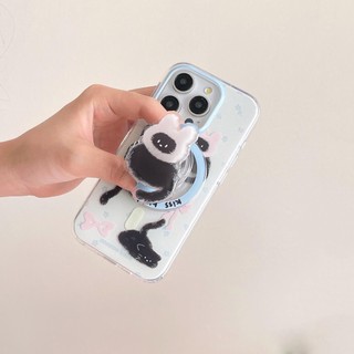 Ốp Lưng Cứng Tương Thích Với iPhone 13 14 14Pro 14ProMax 15 15Pro 15ProMax 16 16Pro 16ProMax 17 17Pro 17ProMax Vỏ Nam Châm Họa Tiết Đầu Thỏ