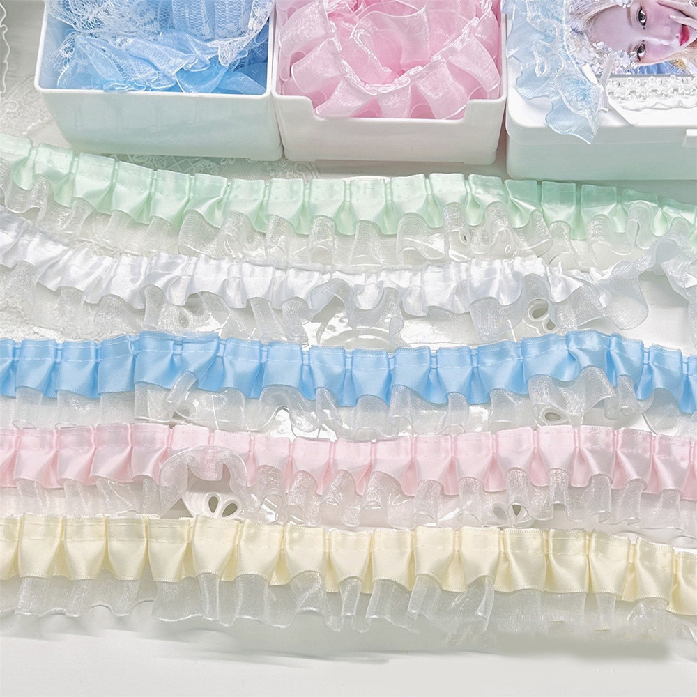 Diy Bìa Thẻ Trang Trí Vật Liệu Đóng Gói Gói Ruy Băng Ren Satin 1M Trang Trí Chất Liệu Thủ Công