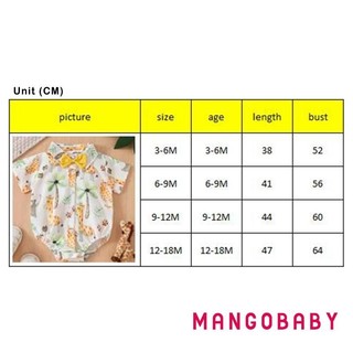 Mg-baby Bé Trai Áo Liền Quần Mùa Hè In Hình Cây Phía Trước Nút Áo Liền Quần Tay Ngắn Có Thắt Nơ Cho Sơ Sinh Quần Áo Dễ Thương