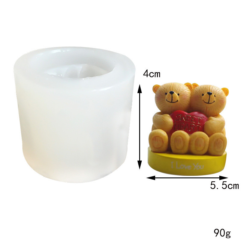 Cốc Giấy Gấu Khuôn Silicon Bánh Sô Cô La DIY Khuôn Nướng Bánh Giữ-Trái Tim Gấu Hương Liệu Xà Phòng Handmade Ô Tô Khuếch Tán Thạch Cao Trang Trí Tweak Đồ Chơi Khuôn
