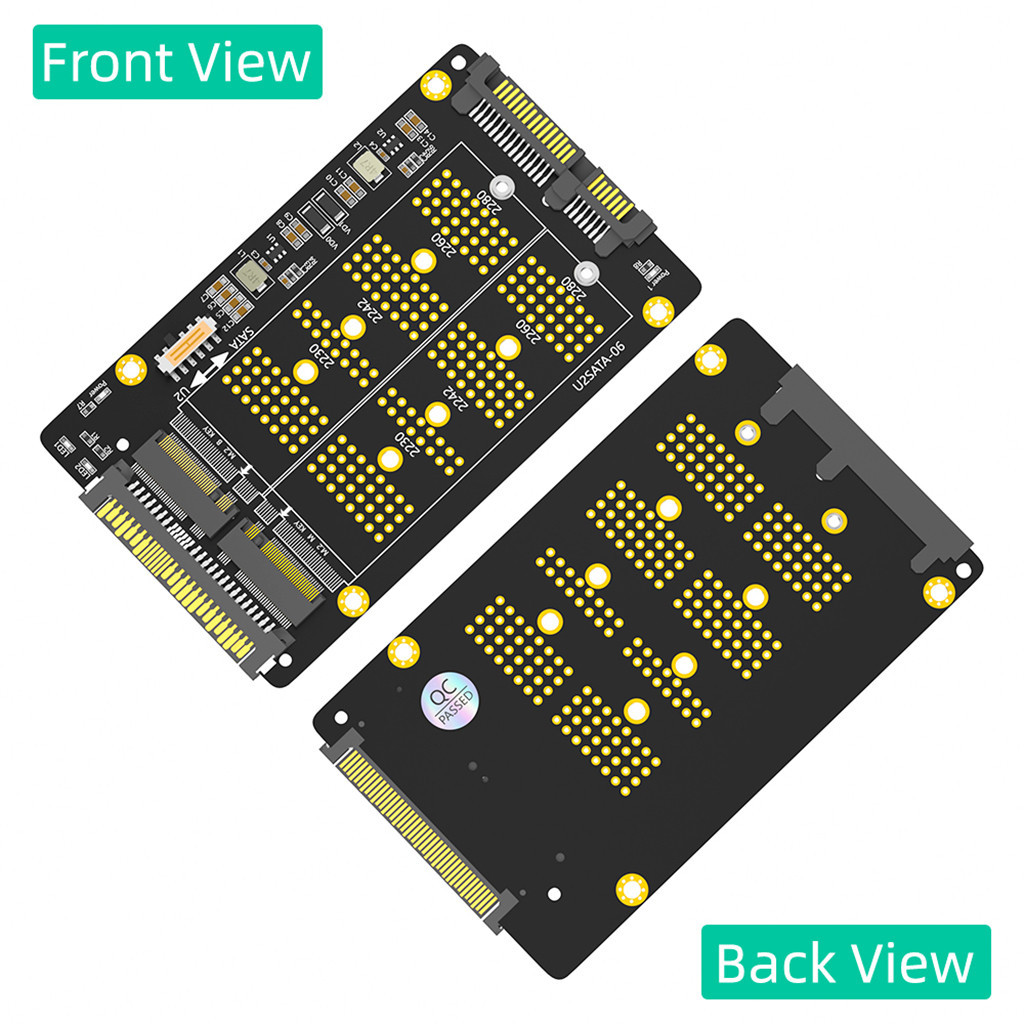 Jmt Phiên bản mới Combo M.2 (NGFF) NVME PCI-E SSD sang U.2 SFF-8639 & M.2 (NGFF) SATA SSD sang SATA Adapter