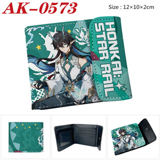 GC2 Honkai Star Rail Hoạt Hình Anime PU Ví Ngắn Sinh Viên Ví Đựng Tiền Xu In Đa Năng Khe Cắm Thẻ Túi