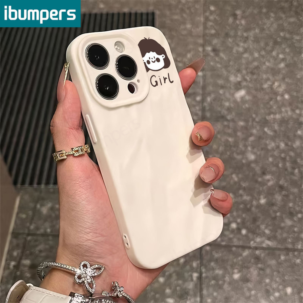 ibumpers ốp lưng Iphone hàn quốc đơn giản cute couple ốp điện thoại mỏng silicone mềm chống bẩn chống sốc cho iphone 15 14 12 13 11 pro max ip 7 8 plus iphon x xs xr xs max