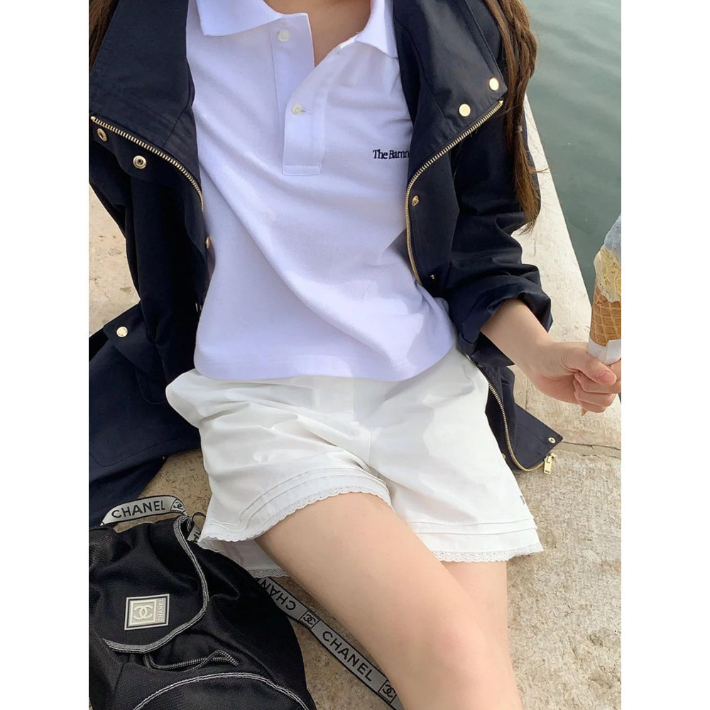The barnnet SC 2024Summer New Elastic Waist Casual All-Match Lace Shorts