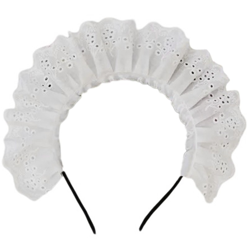 Wellb Cosplay Maid Headbands Phong Cách Nhật Bản Vòng Tóc Có Ren Xếp Ly Cho Halloween