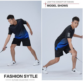 55-160kg PLUS Size 2 CÁI Nam Chuyển Màu In Bộ Đồ Cầu Lông Kích Thước Lớn Chạy Bộ Áo Thun Quần Short Thoáng Khí Thể Thao