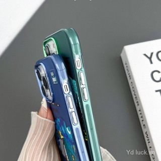 Hoạt Hình Hoạt Hình Xu Hướng Phố Van Gogh Tranh Sơn Dầu Bầu Trời Đầy Sao Cánh Đồng Lúa Mì Khung Kim Loại IMD Vỏ Điện Thoại Silicon Thích Hợp Cho IPhone 8plus 14 12Pro 14promax 15ProMaxXS XR XSMAX 12 13Pro 11 13 15 IFRO