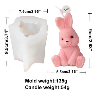 Huggable Bunny Silicone Nến Khuôn Phục Sinh Kudos Tình Yêu Thỏ Hương Thơm Thạch Cao Trang Trí Khuôn DIY Dụng Cụ Handmade