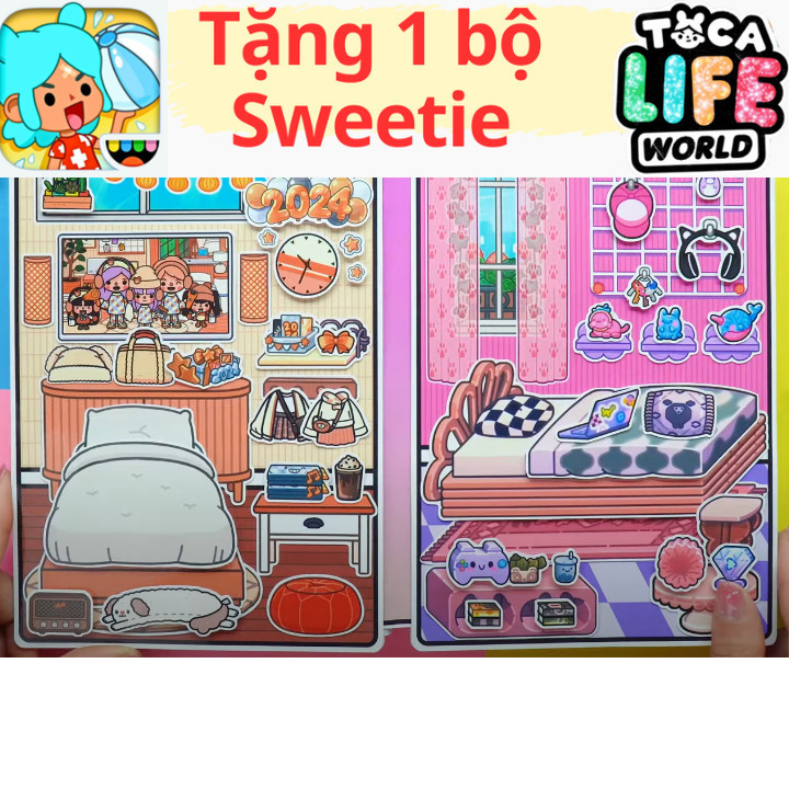 Búp bê giấy Avatar World Pazu vs Toca Boca Quiet Book- Happyfunny