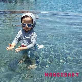 Mg-kids Bé Trai Rash Guard Tay Dài Có Mũ Trùm Đầu Cá Mập Dây Kéo Đóng Cửa Đồ Bơi Mùa Hè Đồ Bơi
