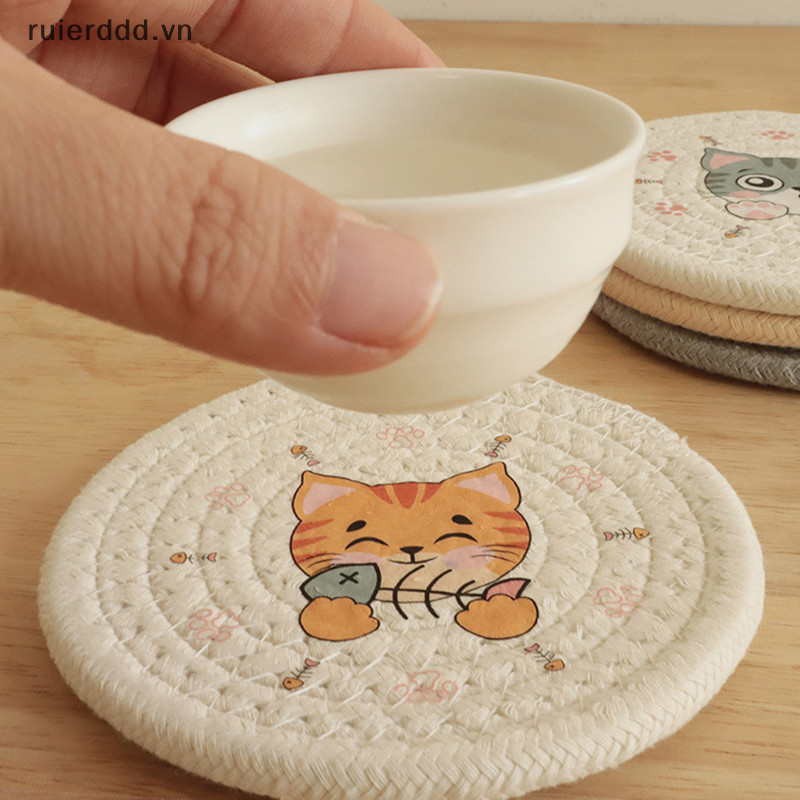 # MỚI # Tấm lót bàn cách nhiệt Tấm lót cốc Thảm trang trí nhà cửa Hoa văn Coaster Trang trí bàn Phụ kiện nhà bếp.