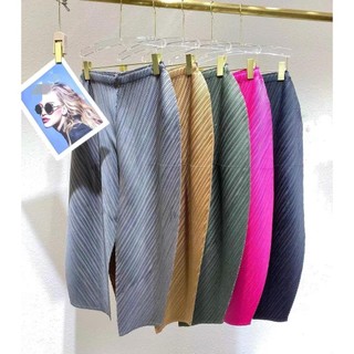 Miyake Quần Xếp Ly Nữ Phong Cách Mới Mùa Hè Kích Thước Lớn Quần Chuối Rời Eo Cao Đến Mắt Cá Chân Quần Nữ Phong Cách Mỏng