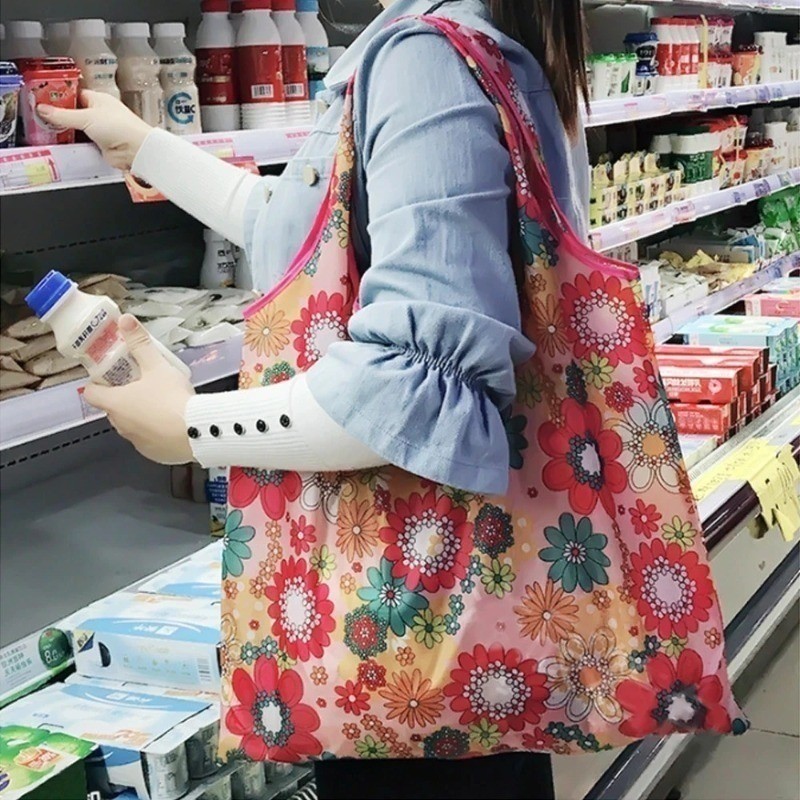 1 / 3 / 5 Túi đựng đồ mua sắm có thể gập lại thân thiện với môi trường / Túi đựng tạp hóa có thể tái sử dụng dung tích lớn
