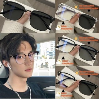 Kính Chống Bức Xạ Photochromic Dành Cho Nữ Kim Loại Ống Kính Có Thể Thay Thế Kính Mắt Khung Chuyển Đổi Chống Ánh Sáng Xanh Kính Mắt 2 Trong 1