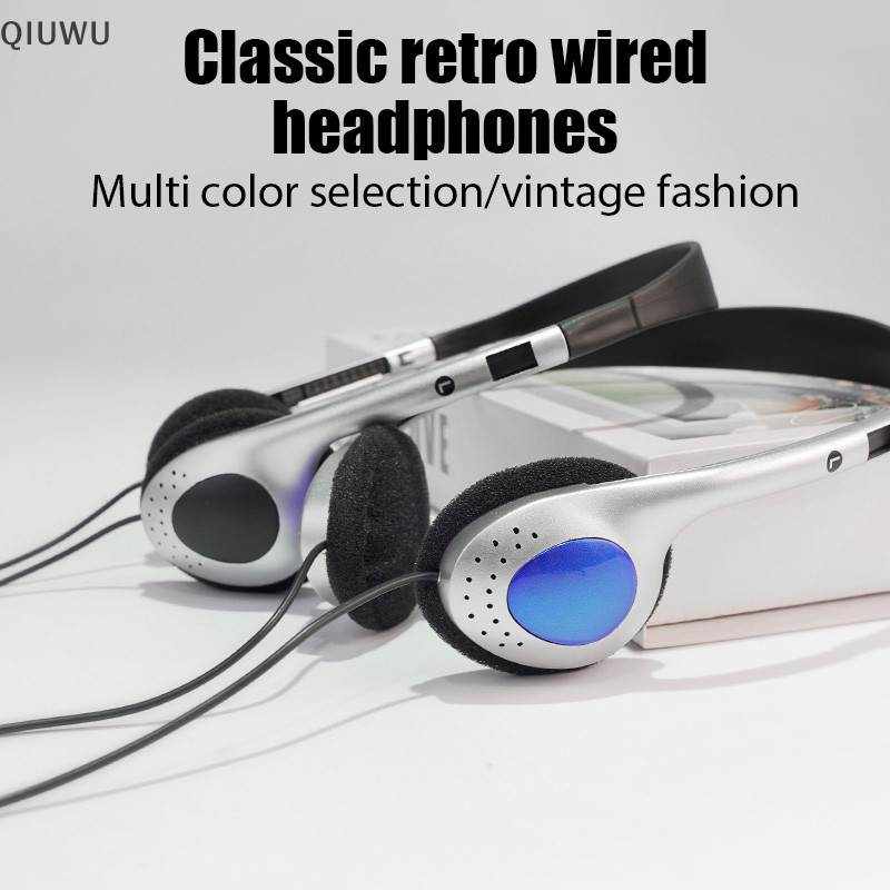 QIUWU Thời Trang Vintage Retro Cổ Điển Tai Nghe 80 Cho CD MD Walkman MP3 Shoog Pose Mẫu Tai Nghe Cho.