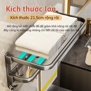Kệ Dán Tường Treo Khăn Nhà Tắm Bunnies Các Ngăn Rộng Mặt Chứa Lớn Gấp Gọn Keo Bám Dính Dễ Dàng