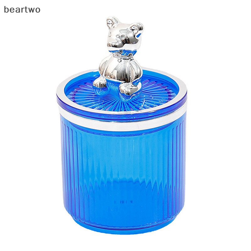 < Beartwo > Hộp đựng khăn bông hình gấu dễ thương Hộp đựng thanh bông Hộp đựng mỹ phẩm Hộp sắp xếp đẹp