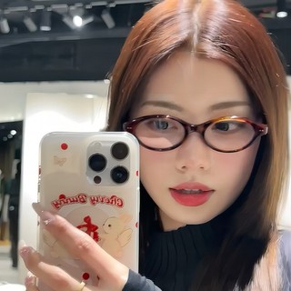 Kính khung hình bầu dục nhỏ - Kính mắt trang trí mặt - Kính mắt không trang điểm hàng ngày - Y2K, Retro, Thời trang - Chống ánh sáng xanh, Bảo vệ mắt - Kính mắt trơn