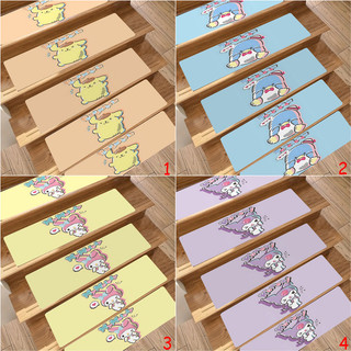 Tấm lót cầu thang Phim hoạt hình dễ thương Sanrio Tấm lót cầu thang gia đình Tấm thấm nước và chống trượt (76x20CM)
