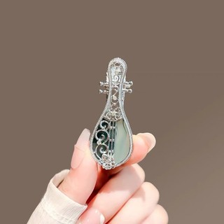 Mauropoli [Sẵn Sàng] Kẹp Tóc Kim Loại Pipa Phong Cách Quốc Gia Sáng Tạo Kẹp Tóc Nữ Phong Cách Mới Kẹp Tóc Cổ Điển Tính Khí Bên Kẹp Nổ Kẹp Tóc Gãy Mỏ Vịt Kẹp