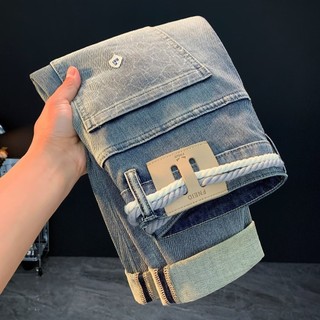 Quần jean nam Gksss kiểu Mỹ cổ điển dáng rộng giản dị chất lượng cao phong cách trung tính quần jean thiết kế