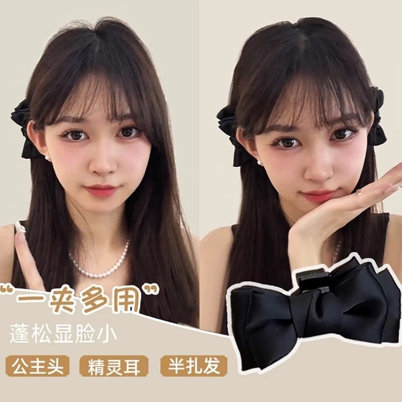 Nơ Đen Kích Thước Nhỏ Lấy Kẹp Mùa Hè Bên Nổ Tấm Tóc Lấy Kẹp